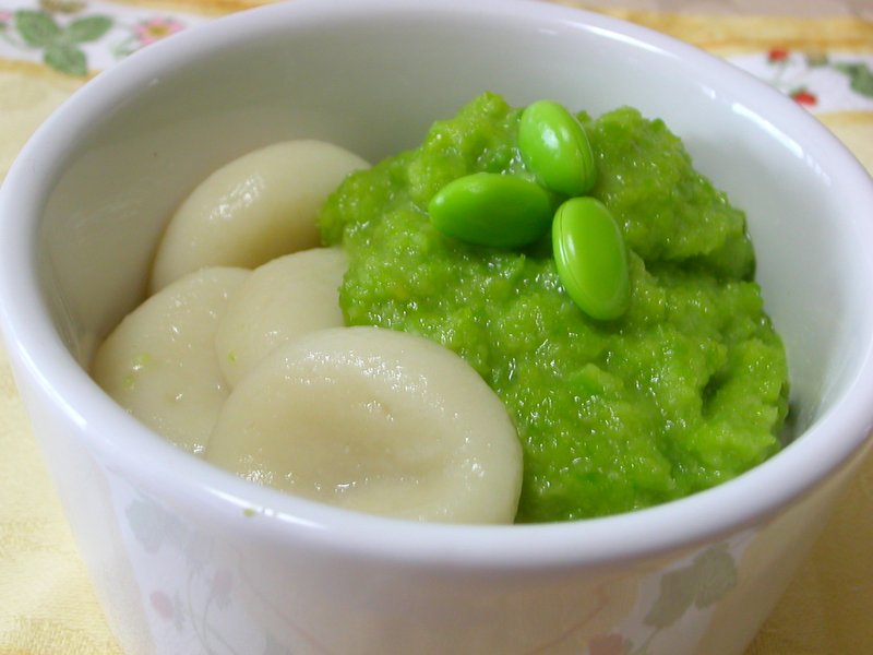 ずんだ風白玉団子