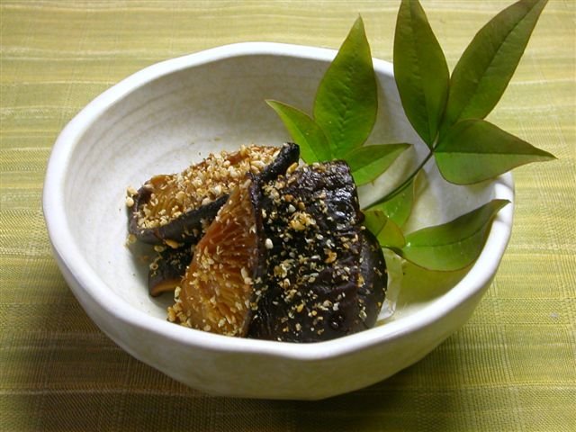椎茸のさっぱりごま酢煮　画像入り